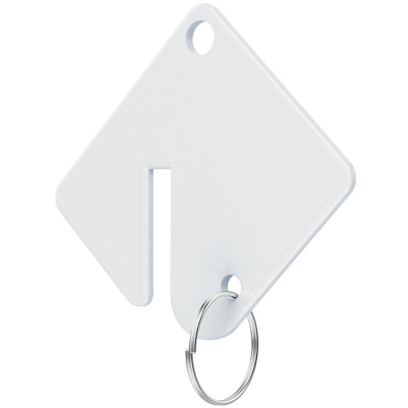 GoorDik 60 Pcs Key Tags Blank Plastic Upgrade Round Split Ring, Durable Key Identify, Bulk Key Tags for Key Cabinet 1.5 inches Square Shaped - Image 1